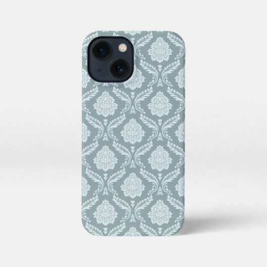 Rococo Damask Rpt Pattern Duck Egg Blue+Teal iPhone Hoesje (Achterkant)
