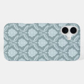 Rococo Damask Rpt Pattern Duck Egg Blue+Teal iPhone Hoesje (Achterkant horizontaal)