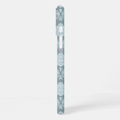 Rococo Damask Rpt Pattern Duck Egg Blue+Teal iPhone Hoesje (Linkerkant)