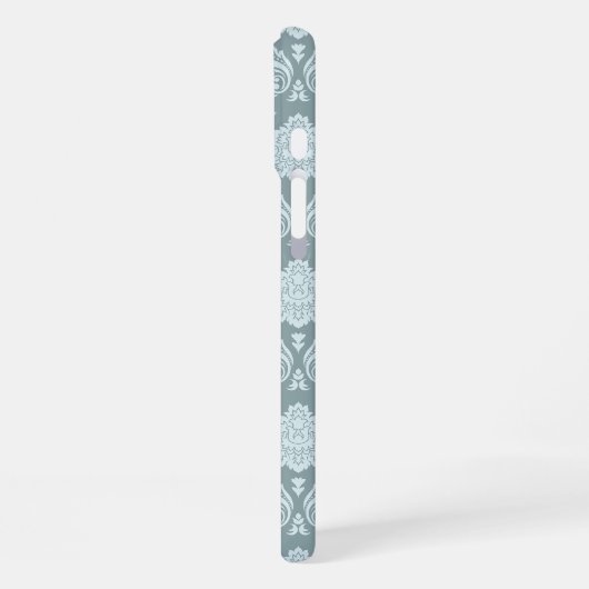 Rococo Damask Rpt Pattern Duck Egg Blue+Teal iPhone Hoesje (Linkerkant)