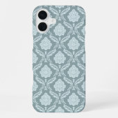 Rococo Damask Rpt Pattern Duck Egg Blue+Teal iPhone Hoesje (Achterkant)