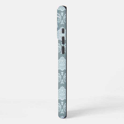 Rococo Damask Rpt Pattern Duck Egg Blue+Teal iPhone Hoesje (Linkerkant)