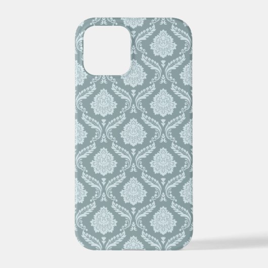 Rococo Damask Rpt Pattern Duck Egg Blue+Teal iPhone Hoesje (Achterkant)
