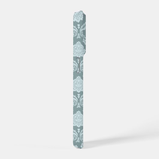 Rococo Damask Rpt Pattern Duck Egg Blue+Teal iPhone Hoesje (Rechterkant)