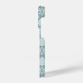 Rococo Damask Rpt Pattern Duck Egg Blue+Teal iPhone Hoesje (Linkerkant)