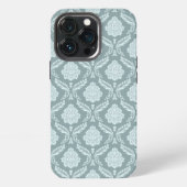 Rococo Damask Rpt Pattern Duck Egg Blue+Teal iPhone Hoesje (Achterkant)