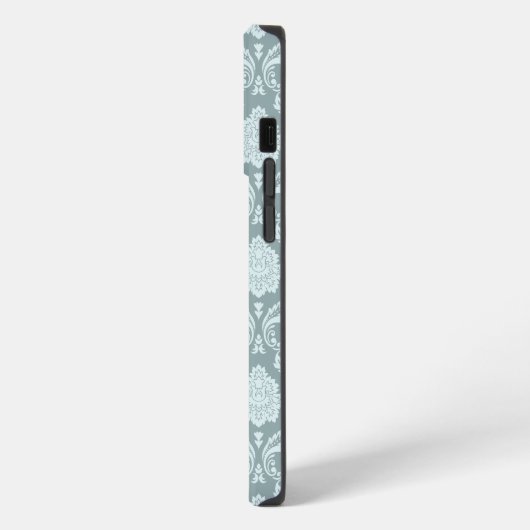 Rococo Damask Rpt Pattern Duck Egg Blue+Teal iPhone Hoesje (Linkerkant)