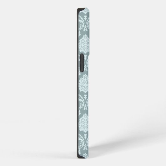 Rococo Damask Rpt Pattern Duck Egg Blue+Teal iPhone Hoesje (Rechterkant)