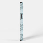 Rococo Damask Rpt Pattern Duck Egg Blue+Teal iPhone Hoesje (Rechterkant)