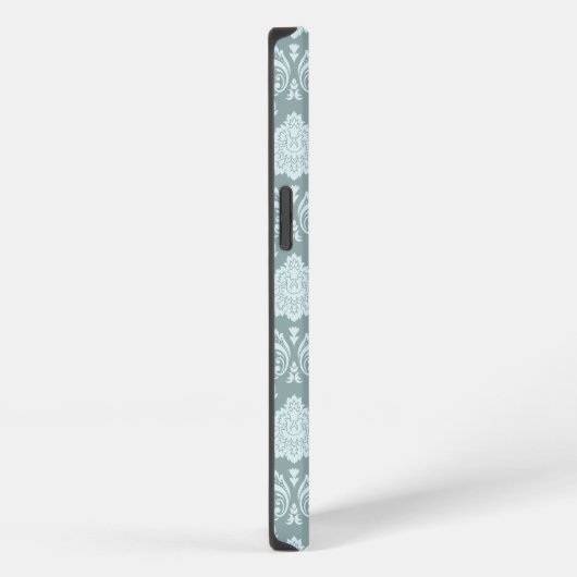 Rococo Damask Rpt Pattern Duck Egg Blue+Teal iPhone Hoesje (Rechterkant)