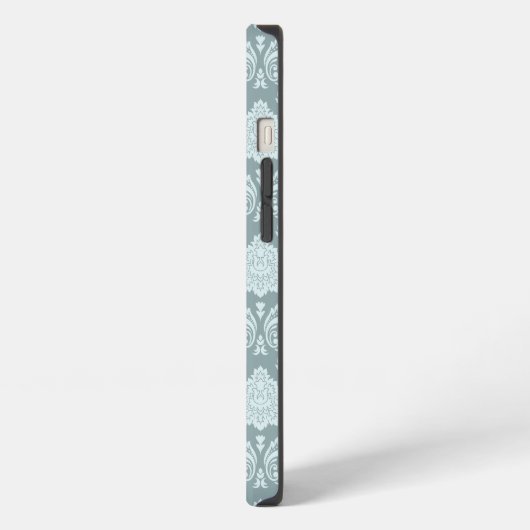 Rococo Damask Rpt Pattern Duck Egg Blue+Teal iPhone Hoesje (Linkerkant)