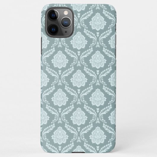 Rococo Damask Rpt Pattern Duck Egg Blue+Teal iPhone Hoesje (Achterkant)