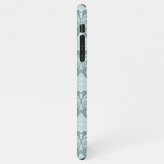 Rococo Damask Rpt Pattern Duck Egg Blue+Teal iPhone Hoesje (Linkerkant)