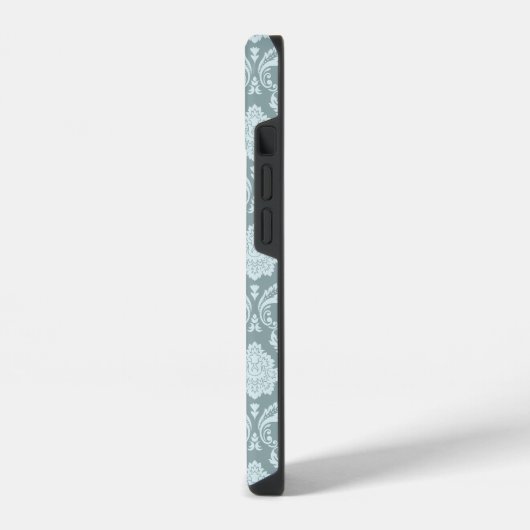 Rococo Damask Rpt Pattern Duck Egg Blue+Teal iPhone Hoesje (Linkerkant)