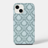 Rococo Damask Rpt Pattern Duck Egg Blue+Teal iPhone Hoesje (Achterkant)