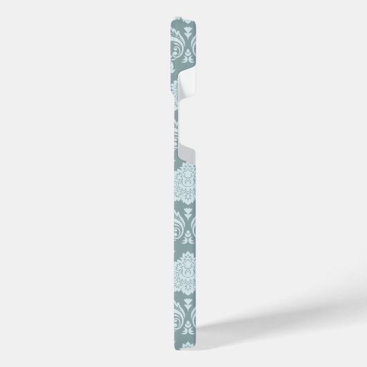 Rococo Damask Rpt Pattern Duck Egg Blue+Teal iPhone Hoesje (Linkerkant)