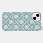 Rococo Damask Rpt Pattern Duck Egg Blue+Teal iPhone Hoesje (Achterkant horizontaal)