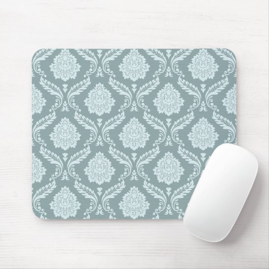 Rococo Damask Rpt Pattern Duck Egg Blue+Teal Muismat (Met muis)