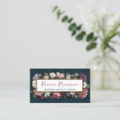 Rococo damast & elegante bloemensocial networking visitekaartje (Staand voorkant)