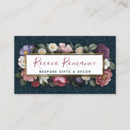 Rococo damast & Elegante bloemrijke vintage vrouwe Visitekaartje