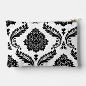 Rococo Damast Groot Offset Patroon Zwart op Wit Etui (Achterkant)