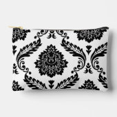 Rococo Damast Groot Offset Patroon Zwart op Wit Etui (Voorkant)