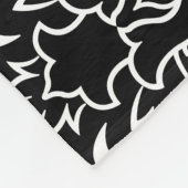Rococo Damast Groot Offsetpatroon Zwart op Wit Fleece Deken (Hoek)