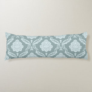 Rococo Damast Groot Patroon Eendenei Blauw+Turquoi Lichaamskussen