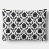 Rococo Damast Herhalingspatroon Zwart op Wit Etui (Voorkant)