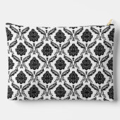 Rococo Damast Herhalingspatroon Zwart op Wit Etui (Achterkant)