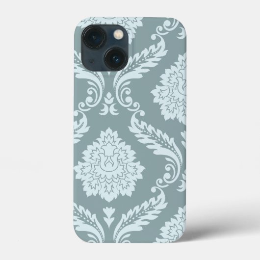 Rococo Damast Kunst I Eendenei Blauw+Turkoois Case-Mate iPhone Case (Achterkant)