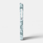 Rococo Damast Kunst I Eendenei Blauw+Turkoois Case-Mate iPhone Case (Achterkant / Links)