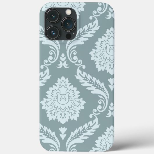 Rococo Damast Kunst I Eendenei Blauw+Turkoois Case-Mate iPhone Case (Achterkant)
