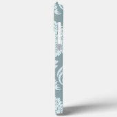 Rococo Damast Kunst I Eendenei Blauw+Turkoois Case-Mate iPhone Case (Achterkant / Links)