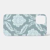 Rococo Damast Kunst I Eendenei Blauw+Turkoois Case-Mate iPhone Case (Achterkant (horizontaal))