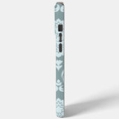 Rococo Damast Kunst I Eendenei Blauw+Turkoois Case-Mate iPhone Case (Achterkant / Links)