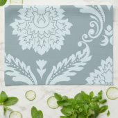 Rococo Damast Kunst I Eendenei Blauw+Turkoois Theedoek (Gevouwen)