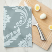 Rococo Damast Kunst I Eendenei Blauw+Turkoois Theedoek (Quarter Fold)