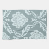 Rococo Damast Kunst I Eendenei Blauw+Turkoois Theedoek (Horizontaal)