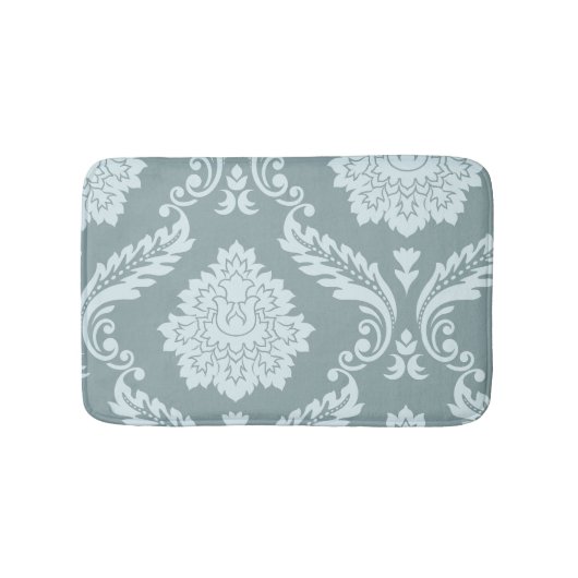 Rococo Damast Kunst I Eendenei Blauw+Turquoise Badmat (Voorkant)