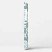 Rococo Damast Kunst I Eendenei Blauw+Turquoise Case-Mate iPhone Case (Achterkant / Links)