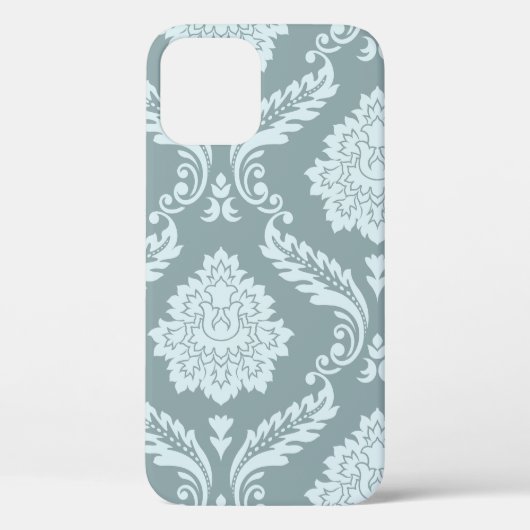 Rococo Damast Kunst I Eendenei Blauw+Turquoise Case-Mate iPhone Case (Achterkant)
