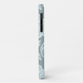 Rococo Damast Kunst I Eendenei Blauw+Turquoise Case-Mate iPhone Case (Achterkant/links)