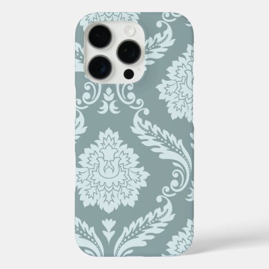 Rococo Damast Kunst I Eendenei Blauw+Turquoise Case-Mate iPhone Case (Achterkant)