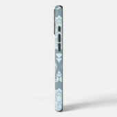 Rococo Damast Kunst I Eendenei Blauw+Turquoise Case-Mate iPhone Case (Achterkant / Links)