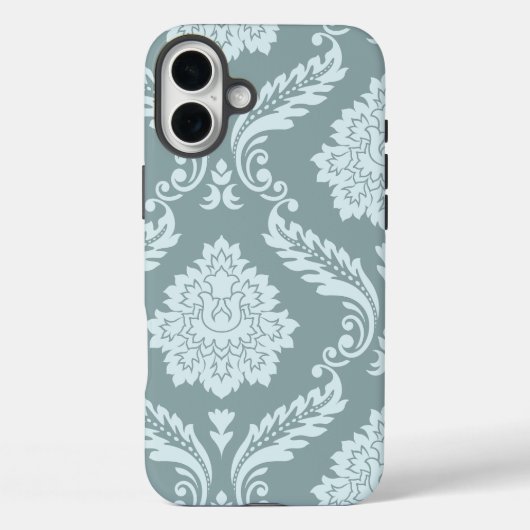 Rococo Damast Kunst I Eendenei Blauw+Turquoise Case-Mate iPhone Case (Achterkant)