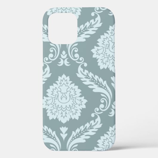 Rococo Damast Kunst I Eendenei Blauw+Turquoise Case-Mate iPhone Case (Achterkant)