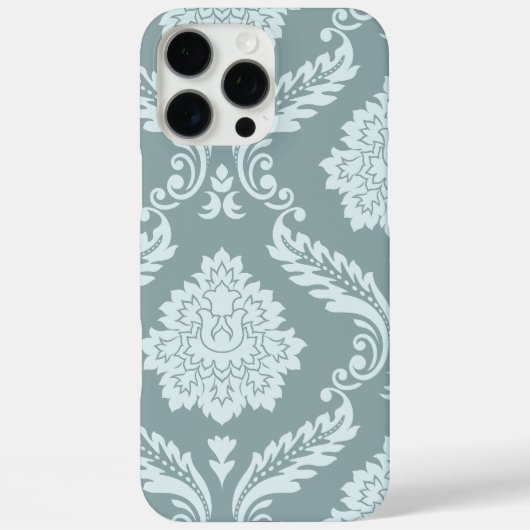Rococo Damast Kunst I Eendenei Blauw+Turquoise Case-Mate iPhone Case (Achterkant)