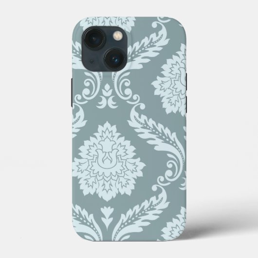 Rococo Damast Kunst I Eendenei Blauw+Turquoise Case-Mate iPhone Case (Achterkant)