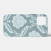 Rococo Damast Kunst I Eendenei Blauw+Turquoise Case-Mate iPhone Case (Achterkant (horizontaal))